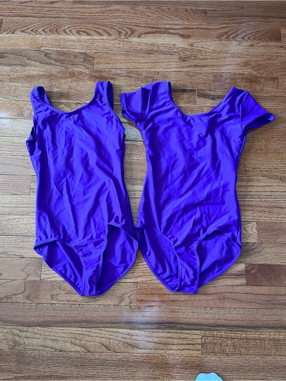 Set of 2 Purple women’s size S Dance Leotard - Classic Short Sleeve and Tank